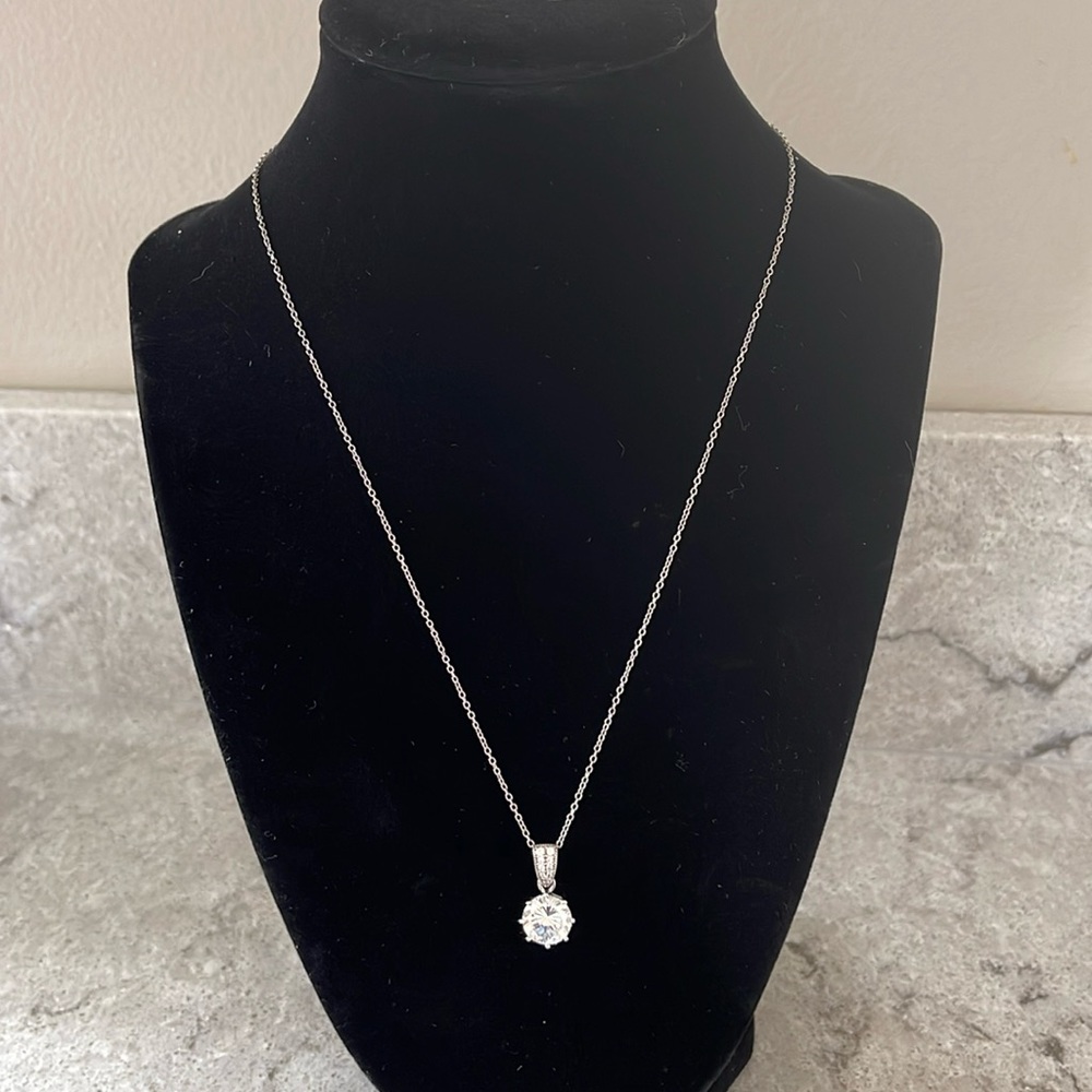Bella Luce Cubic Zirconia Rhodium over Sterling Silver Pendant 4.73ctw Round